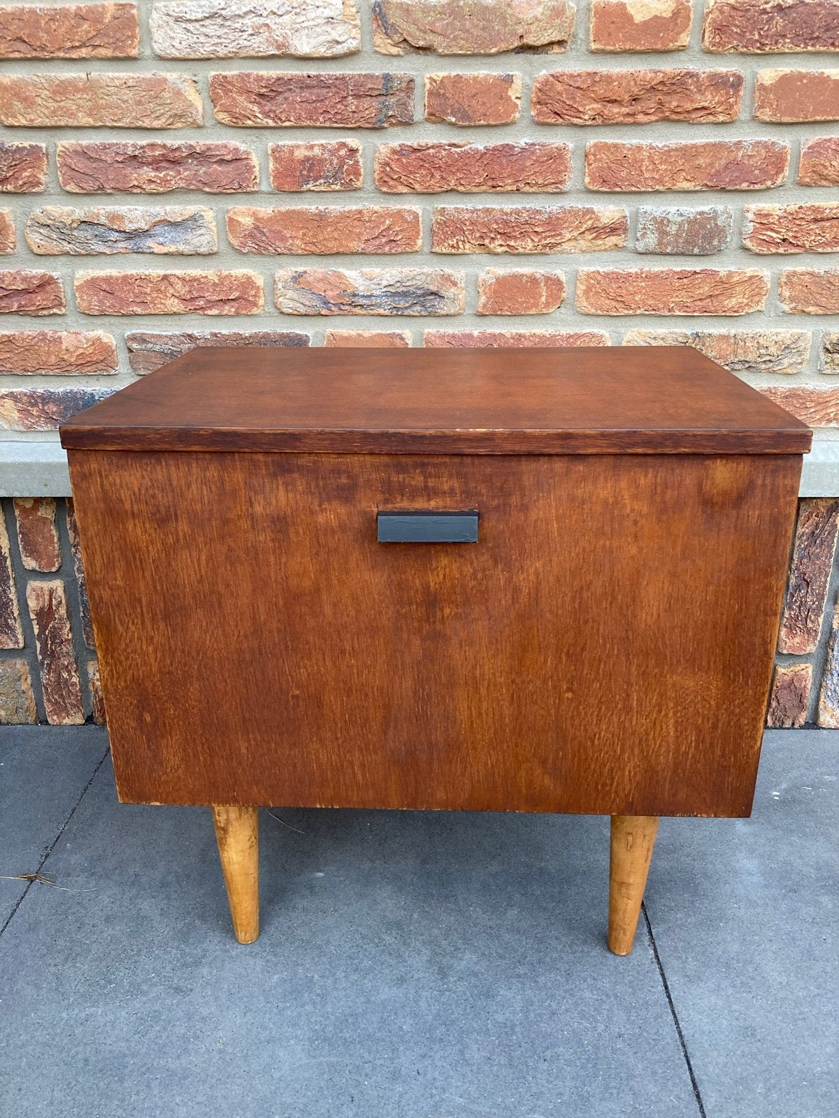 Vintage retro houten nachtkastje, Huis en Inrichting, Ophalen of Verzenden, Gebruikt
