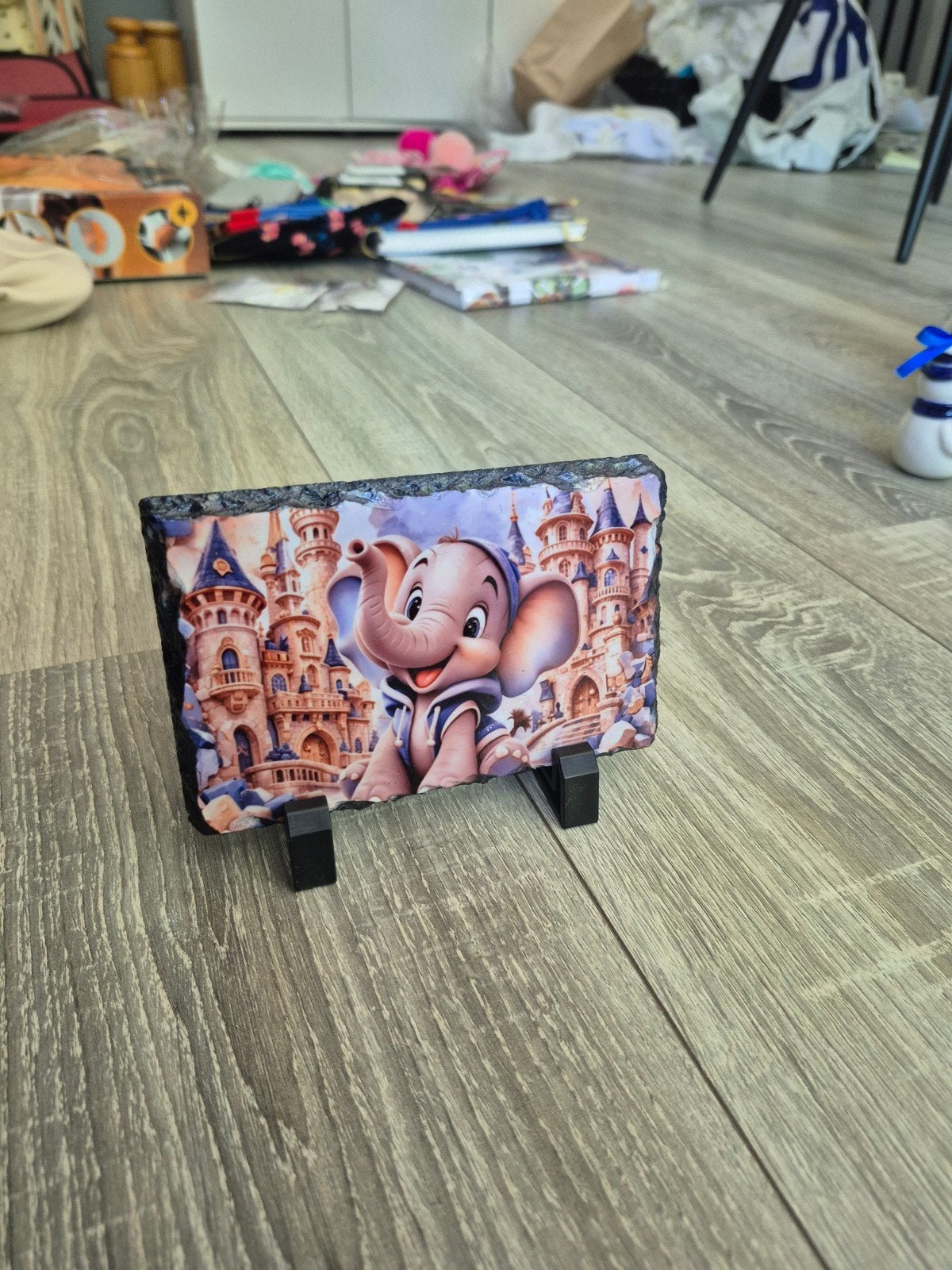olifant Disney Kasteel Leisteen Plaatje Decoratie, Ophalen of Verzenden, Zo goed als nieuw, Overige soorten, Beeldje of Figuurtje