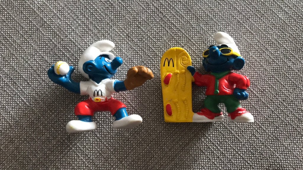 2 Mac Donald smurfen, Ophalen of Verzenden, Zo goed als nieuw, Verschillende Smurfen
