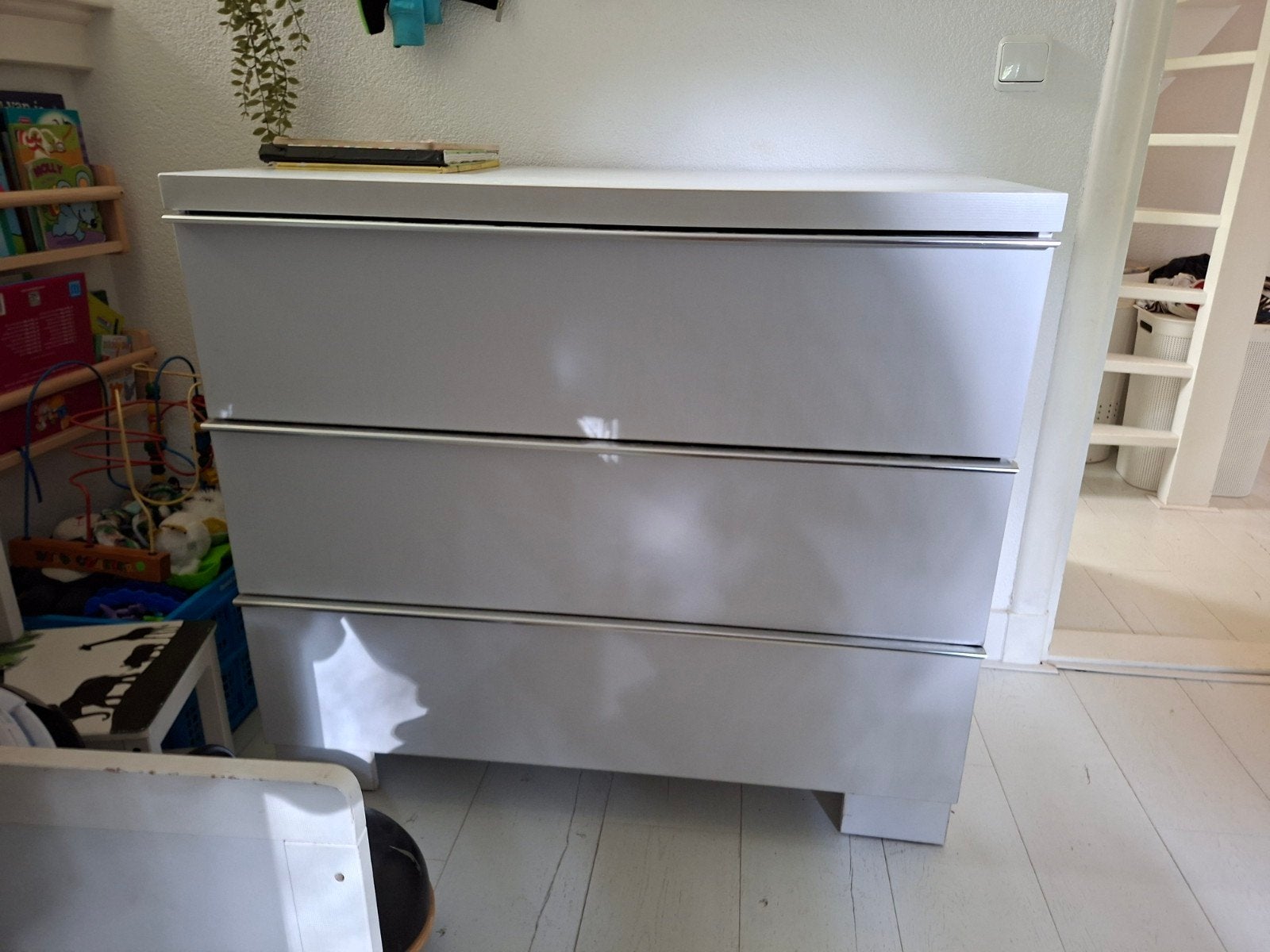 Witte Commode met 3 Lades - 105,5x55,5x93,5cm, Ophalen