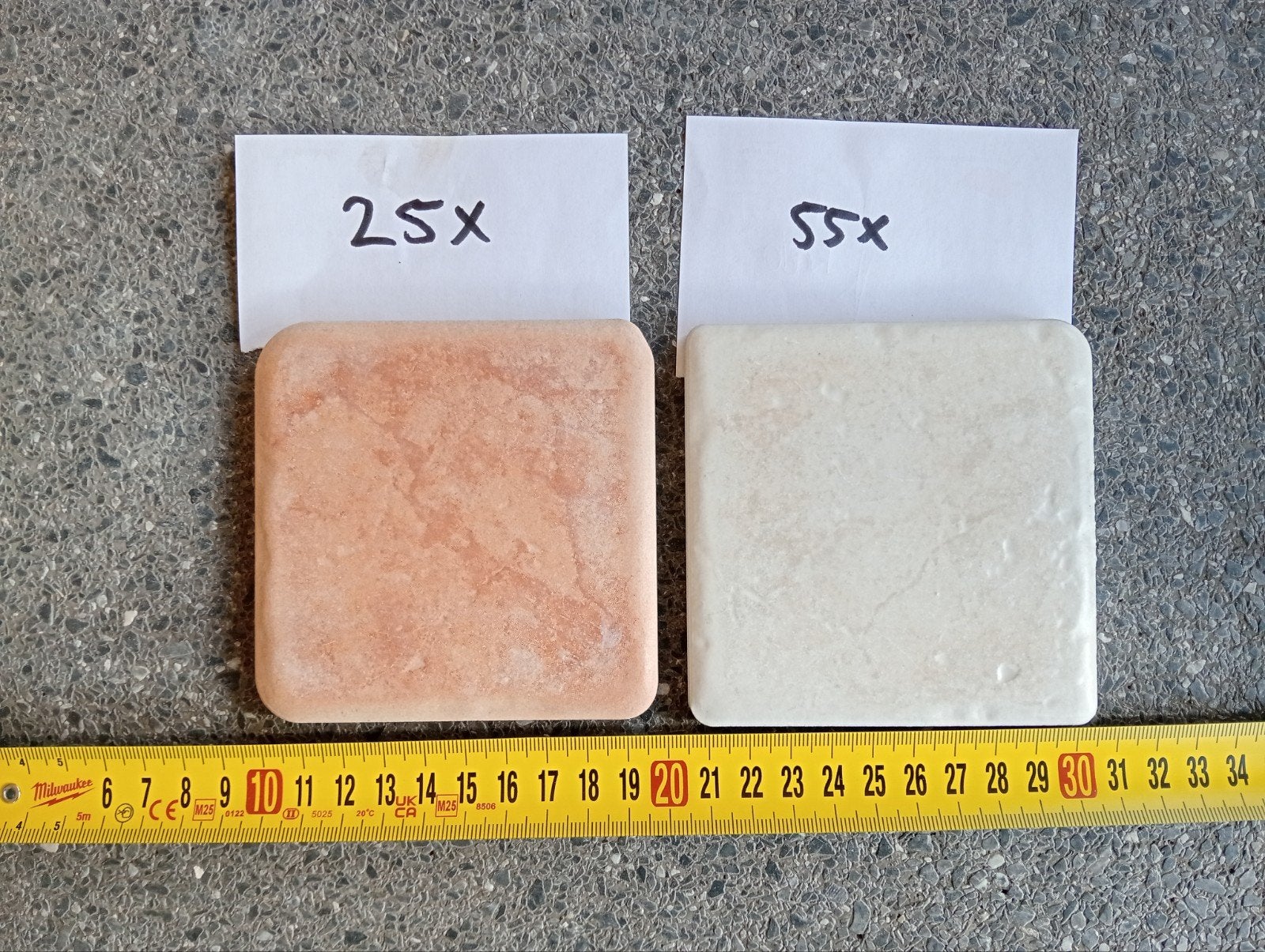 Mix van wandtegels: 25x terracotta, 55x crème, Ophalen, Nieuw, Minder dan 20 cm, Minder dan 20 cm