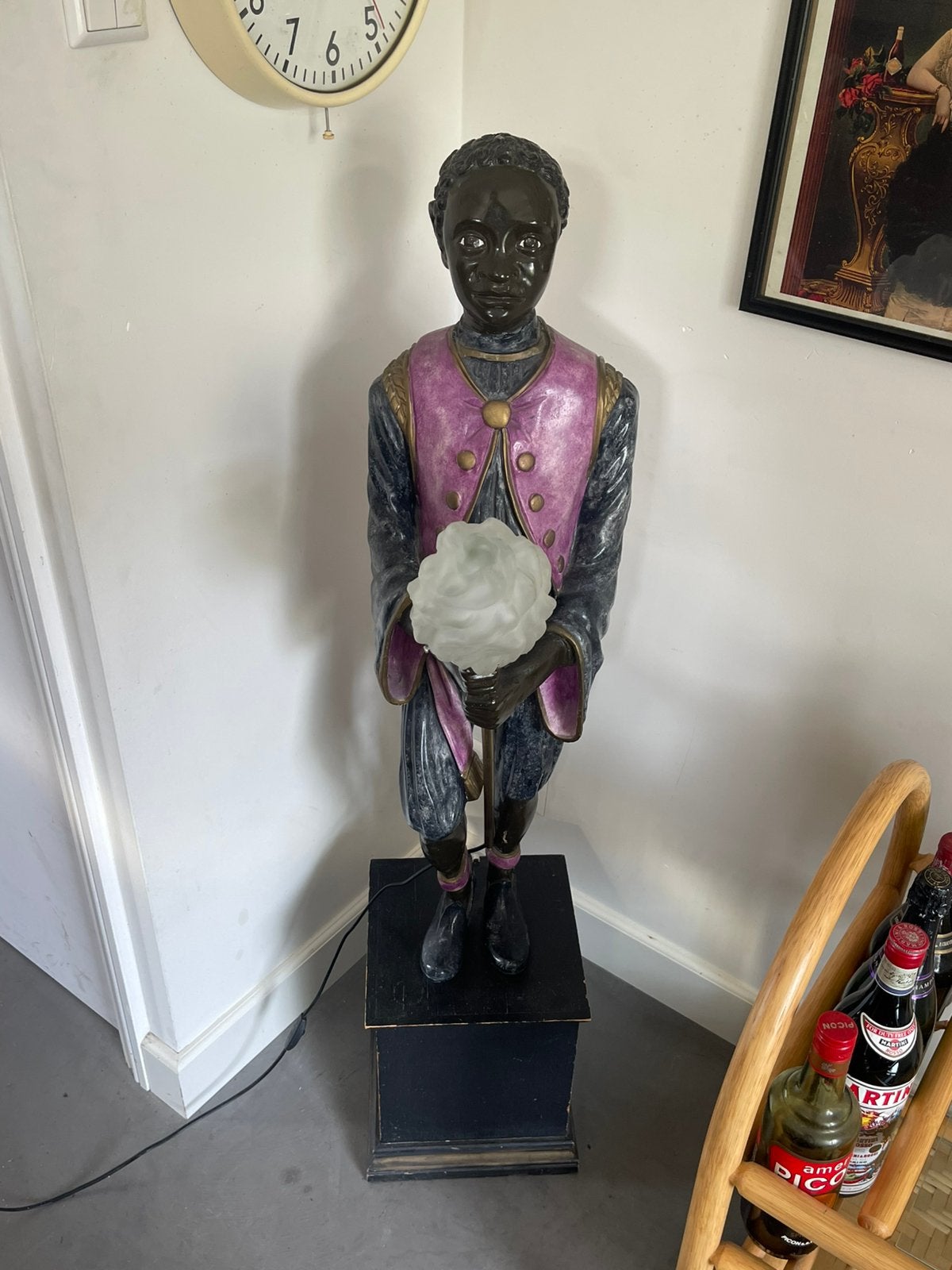 Prachtige Vintage Blackamoor / Moriaan Fakkel vloerlamp -, Antiek en Kunst, Ophalen of Verzenden
