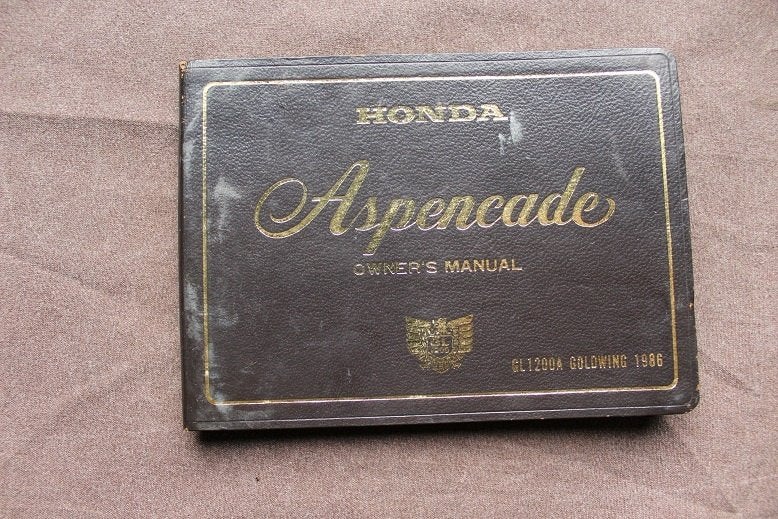 Honda GL1200 A Aspencade motorcycle owner's manual Goldwing, Motoren, Ophalen of Verzenden, Honda