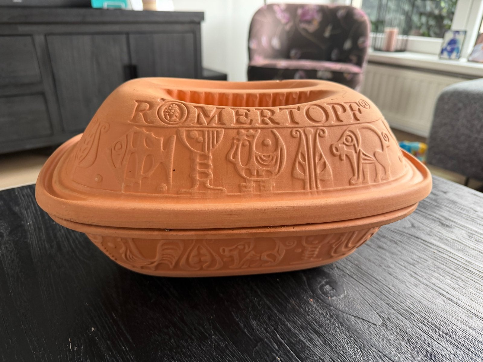 Römertopf - Ovenvaste Aardewerken Braadpan germany, Ophalen, Braadpan, Zo goed als nieuw, Steen/keramiek