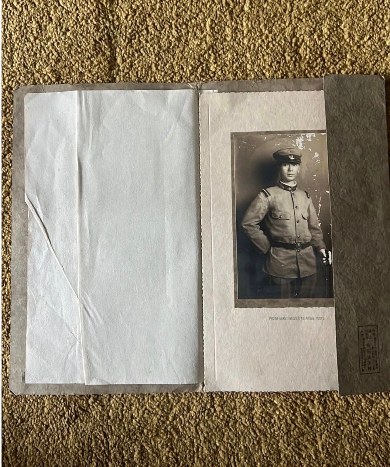 Originele japanse militair portretfoto wo2, Verzamelen, Ophalen of Verzenden, Nederland