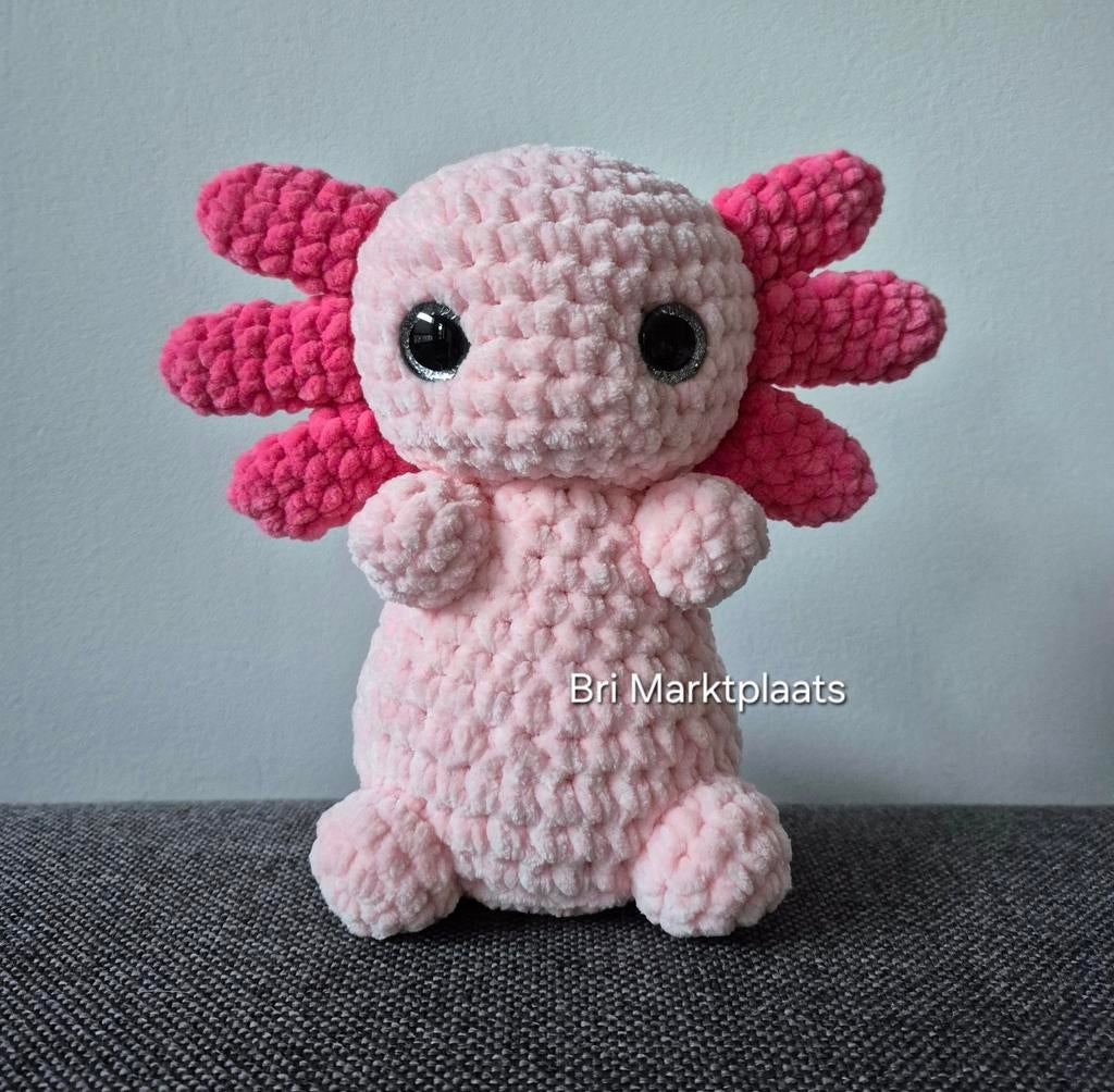 Gehaakte axolotl, cadeau, knuffel, decoratie, Ophalen of Verzenden, Nieuw, Haken, Overige typen