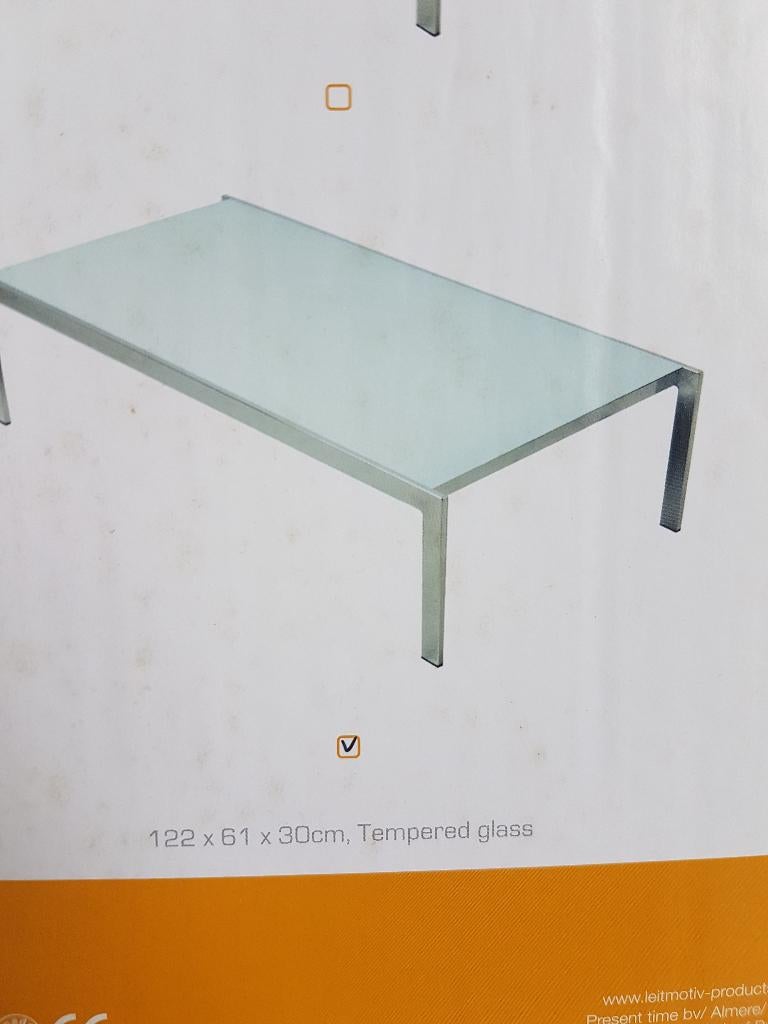 Design Salontafel Leitmotiv Nieuw!, 100 tot 150 cm, Nieuw, Glas, Minder dan 50 cm