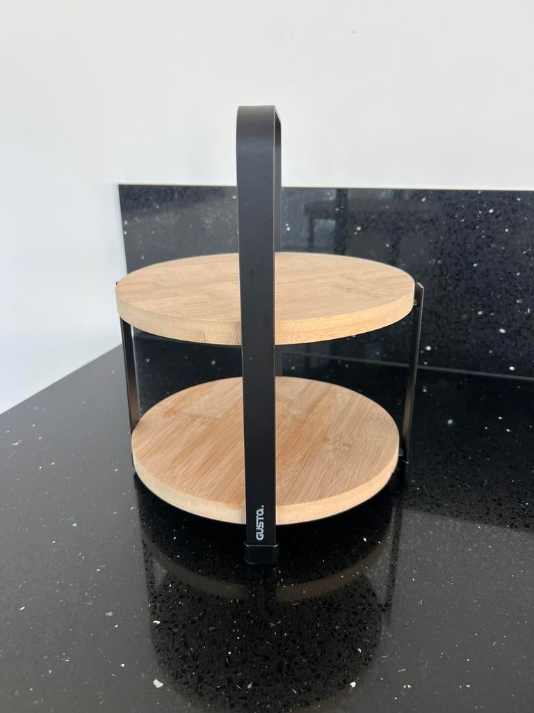 Nieuw / Gusta Etagère Bamboo Hout 2 Lagen., Ophalen of Verzenden, Nieuw