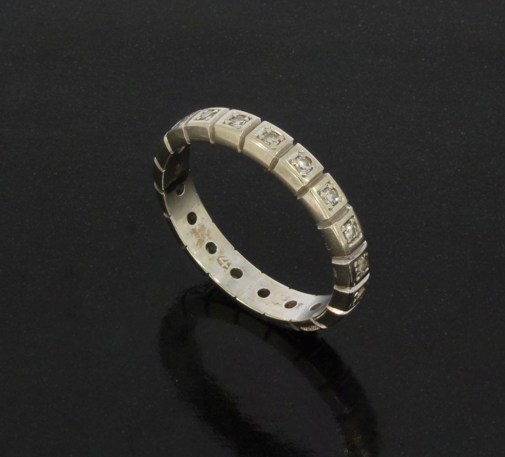 Diamanten 14k gouden alliance rij ring dame briljant fraai, Voordeelsieraden, Ophalen of Verzenden, Met edelsteen, Dame