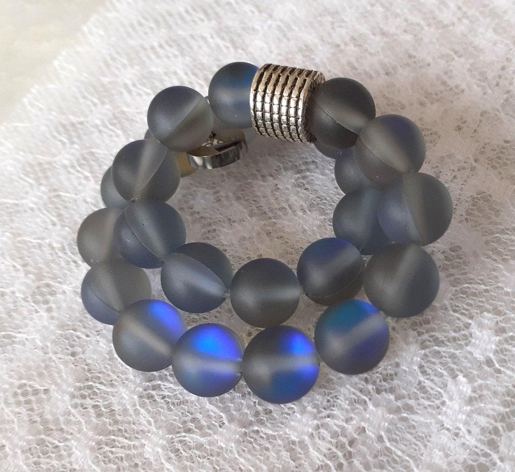 Kralenarmband zwarte mermaid Nogu, Ophalen of Verzenden, Nieuw, Zwart, Met bedels of kralen
