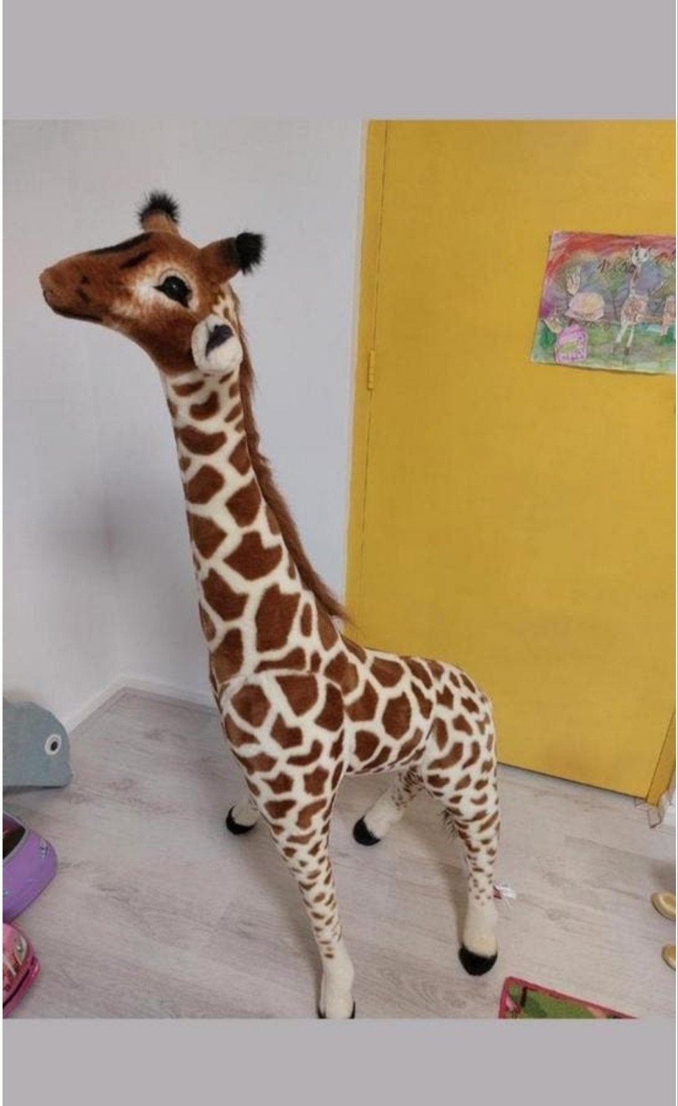 Staande Giraffe knuffel, melissa & doug, 130 hoog, Ophalen of Verzenden, Zo goed als nieuw, Wanddecoratie
