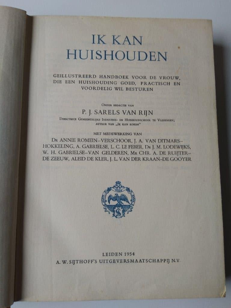 Ik kan huishouden boek jaren 50 huis en inrichting, Ophalen of Verzenden, Gelezen, Sarels van rijn