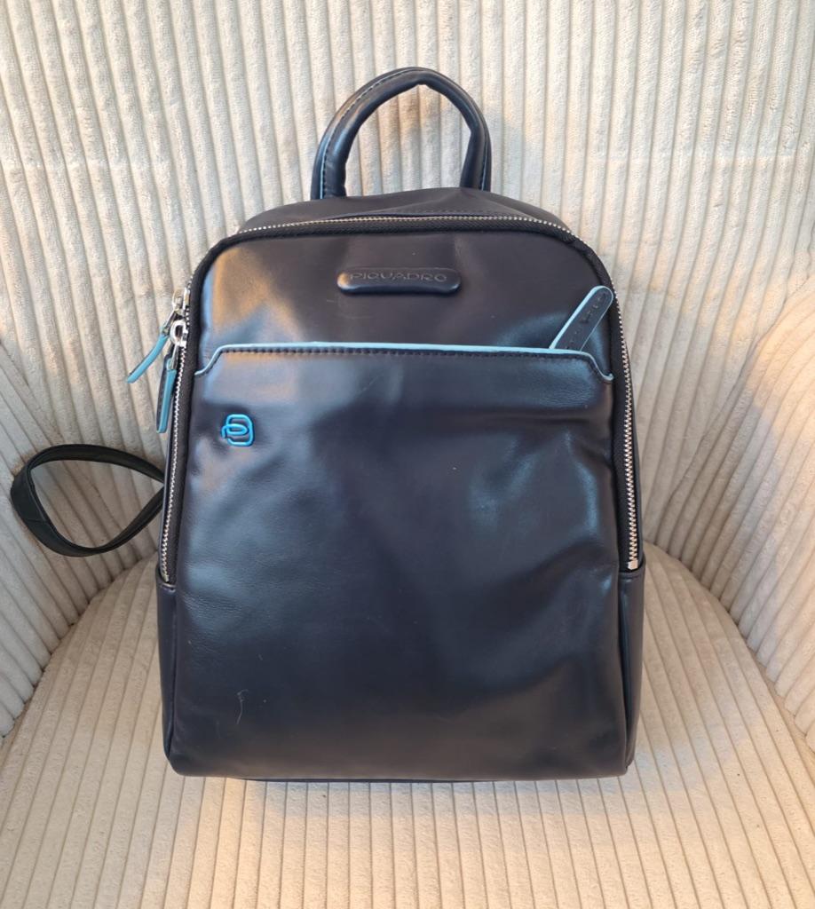 New Piquadro 11” Blue square backpack - dark blue, Verzenden, Nieuw, Rugzak, Blauw