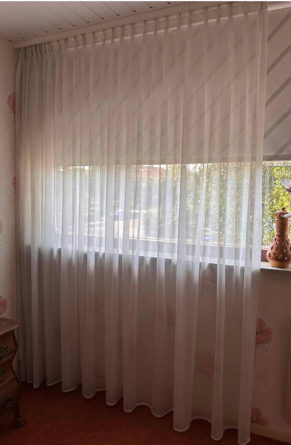 Vitrage, Ophalen, Vitrage, Beige, Met haken