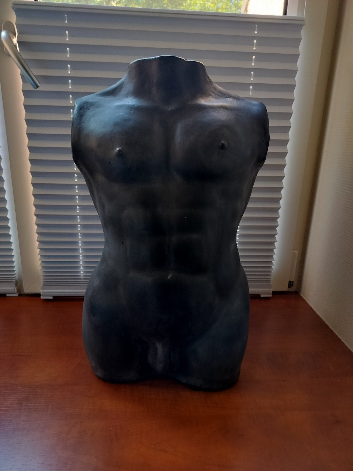 Beeld torso man, Ophalen, Zo goed als nieuw, Zwart, Steen/keramiek
