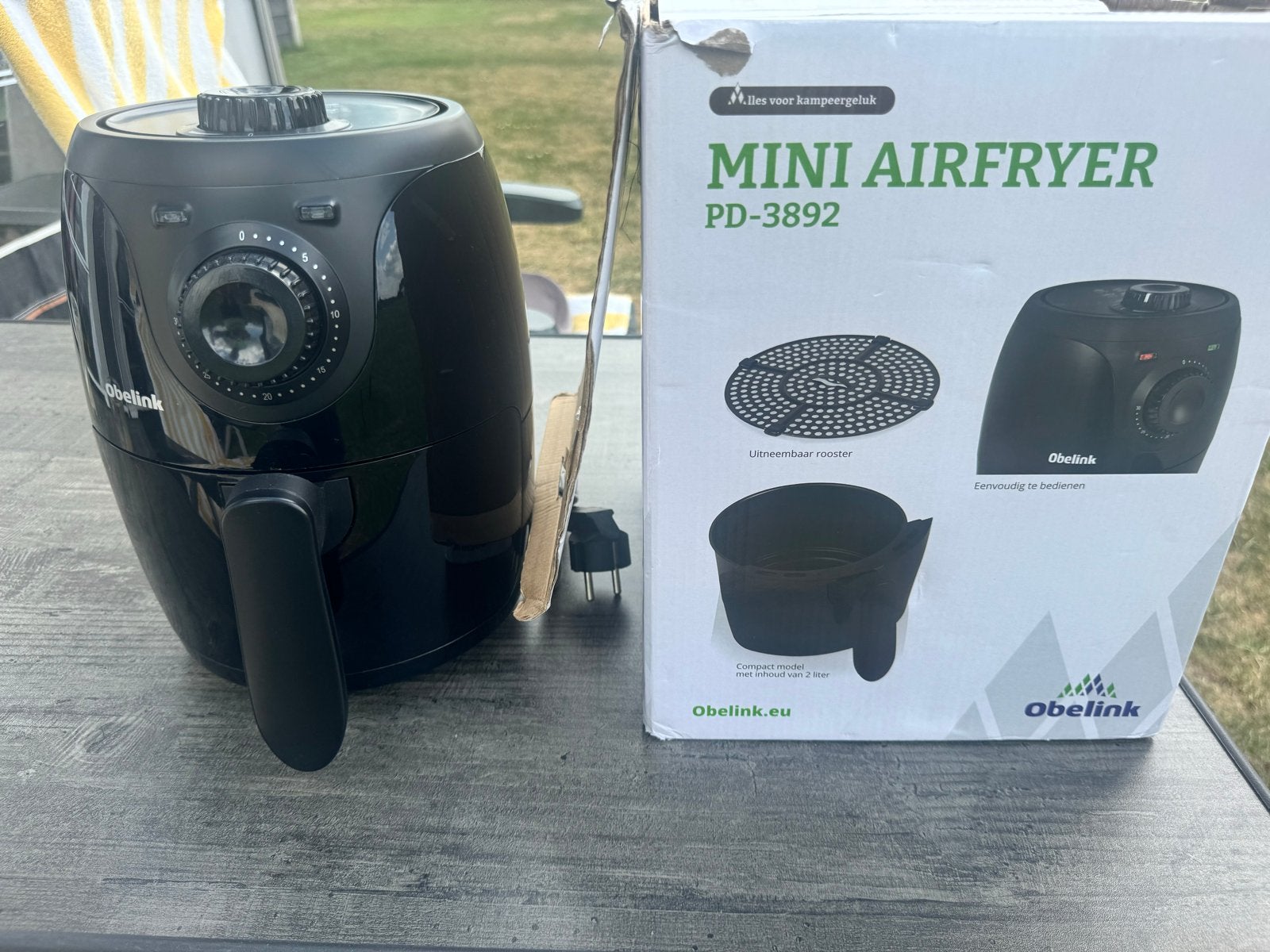 Obelink Mini Airfryer PD-3892 - Compact en Handig, Witgoed en Apparatuur, Ophalen, Zo goed als nieuw, Airfryer, Minder dan 750 gram