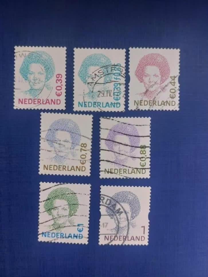 Postzegel NL 2001 ev Beatrix 7 waarden 22-05, Postzegels en Munten, Postzegels | Nederland, Ophalen of Verzenden, Na 1940, Gestempeld
