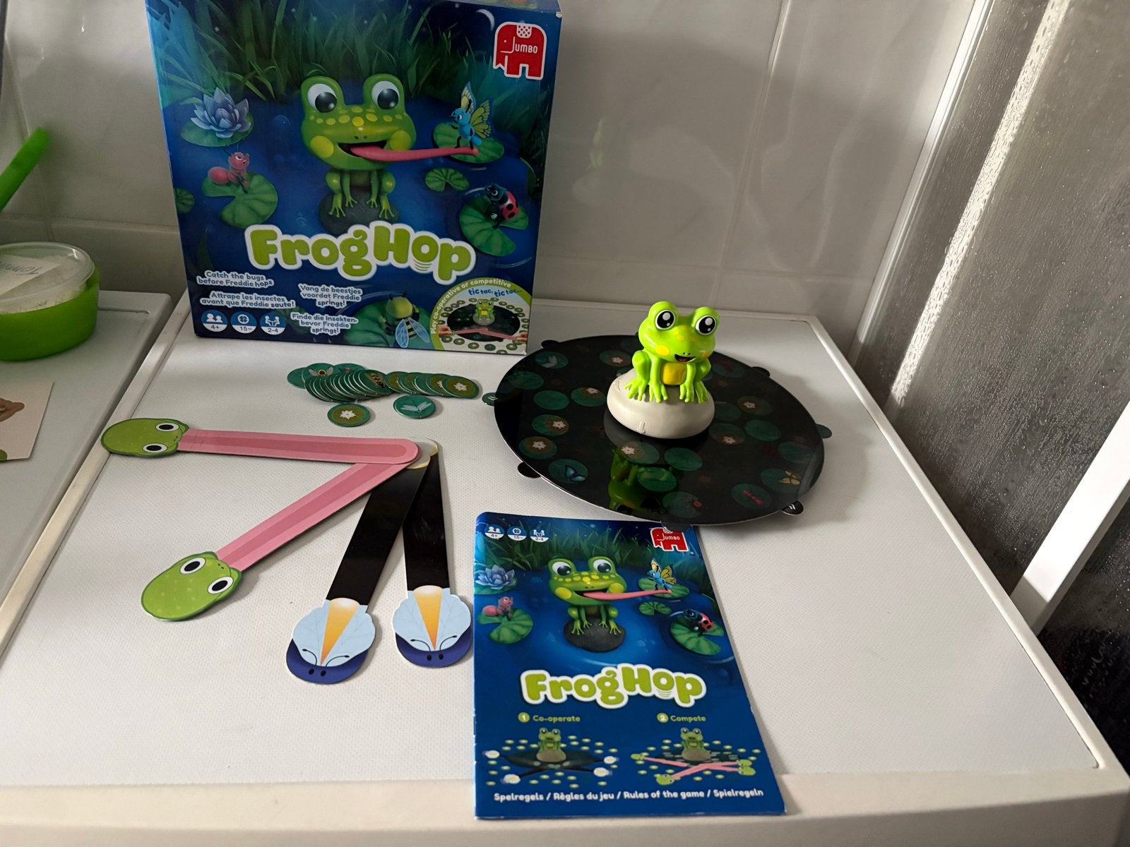 Frog Hop Kinderspel - Vang de Insecten!, Drie of vier spelers, Ophalen of Verzenden, Zo goed als nieuw