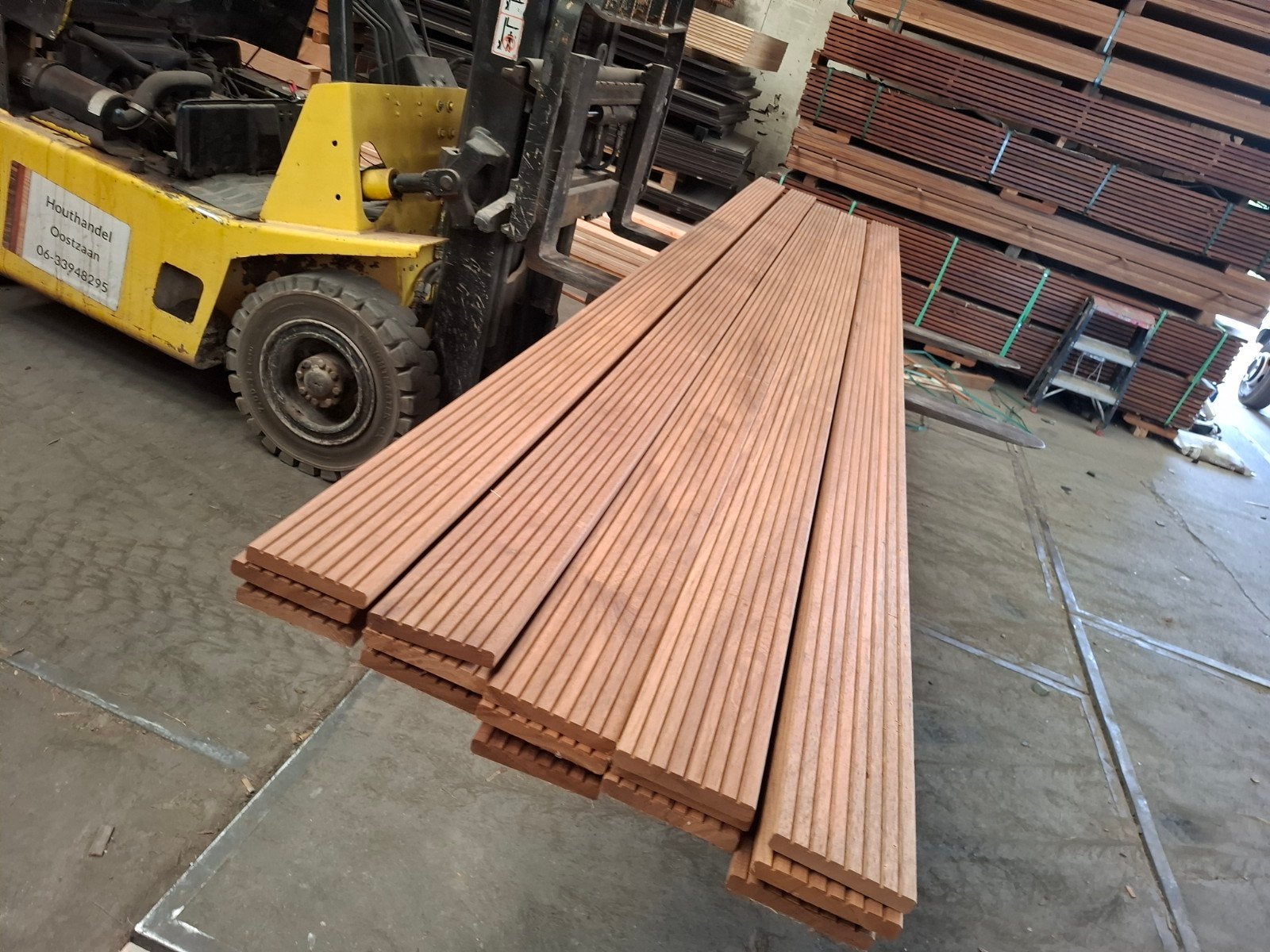 Partij 15 st hardhout vlonderplanken 420 cm bezorgen mogelij, Tuin en Terras, Terrasdelen en Vlonders, Ophalen, Nieuw, A, Hout
