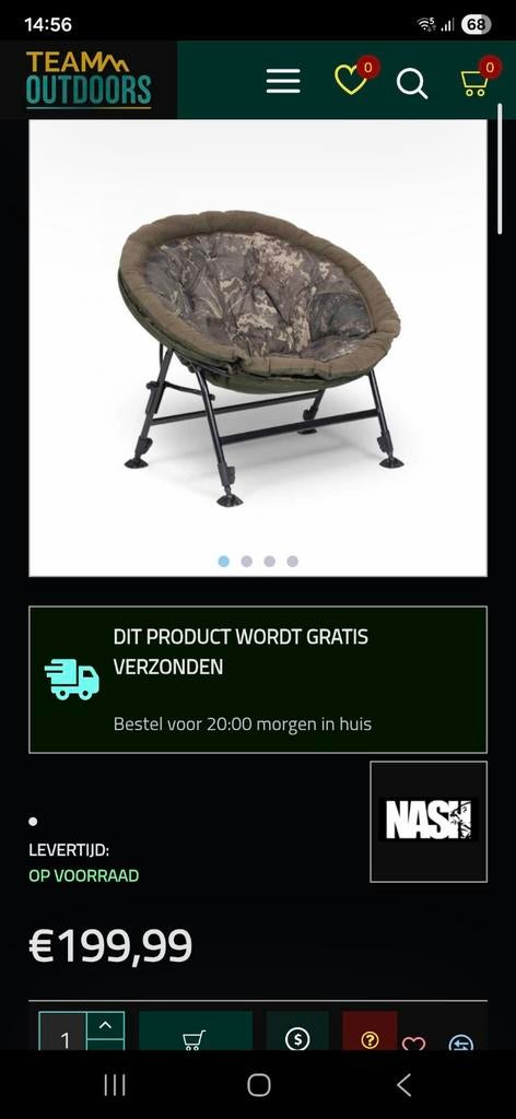 Nash Indulgence Moon Chair - Comfortab Visstoel karpervissen, Ophalen, Zo goed als nieuw