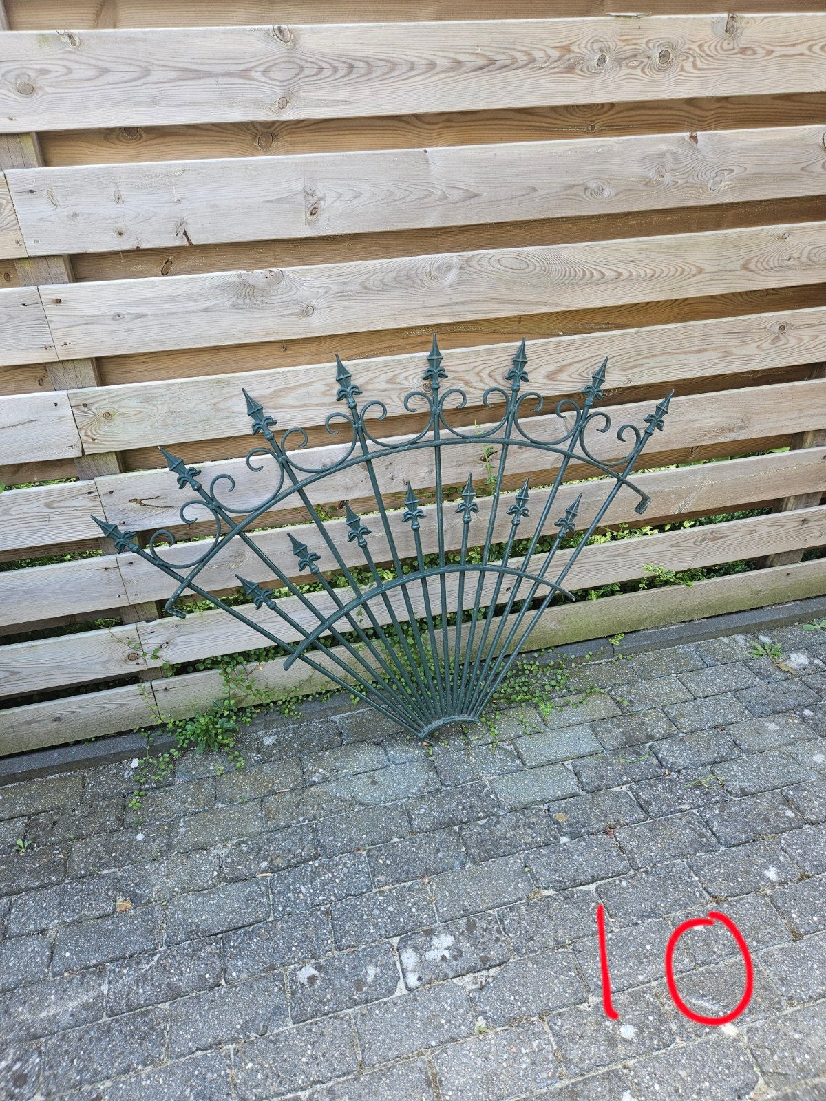 Decoratief smeedijzeren hekwerkdeel, Tuin en Terras, Ophalen, Gebruikt, IJzer, Sierhekwerk