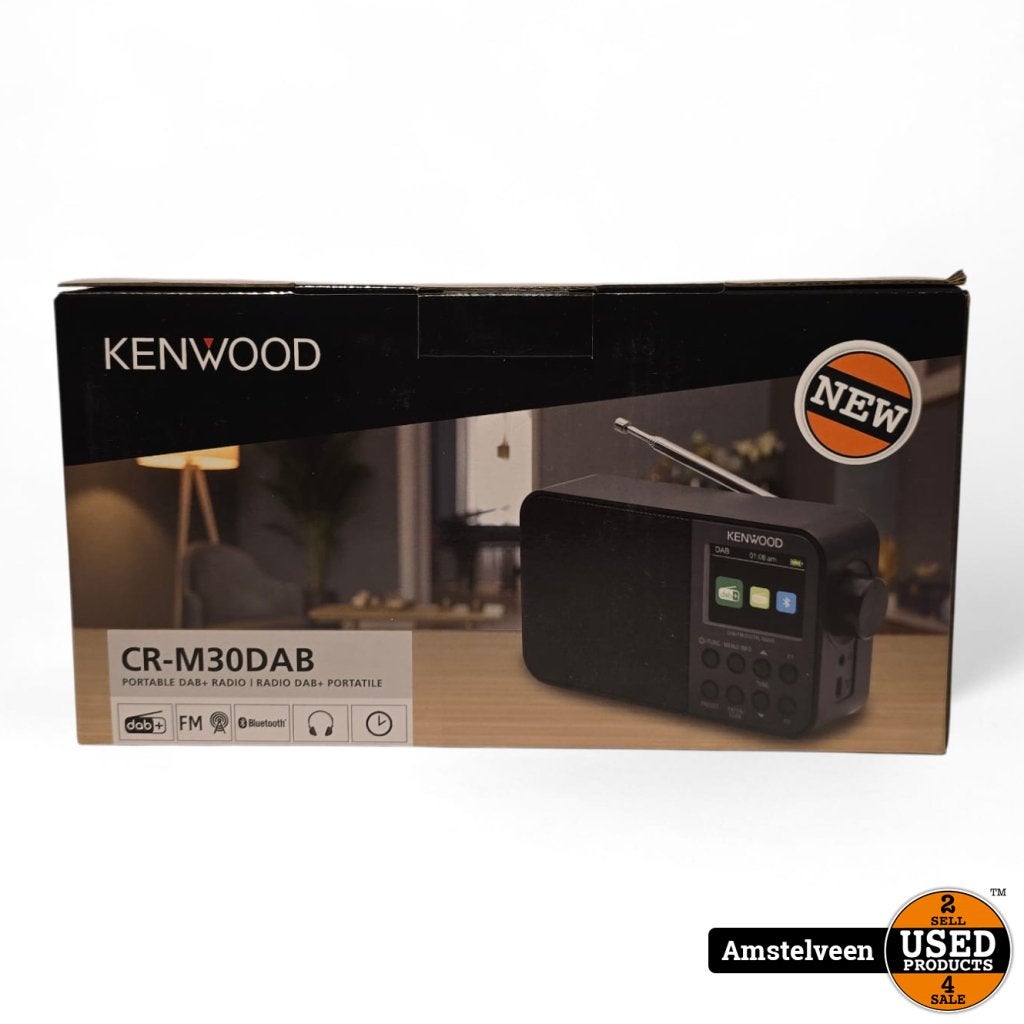Kenwood CR-M30DAB DAB+ Radio - Interne accu - Zwart | Nieuw