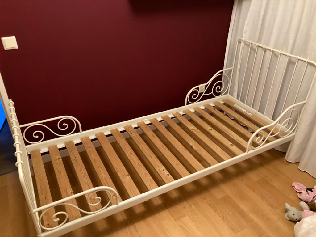 Ikea minnen bedframe - gratis af te halen!, Huis en Inrichting, Slaapkamer | Bedden, Ophalen, Wit, Tweepersoons, 140 cm