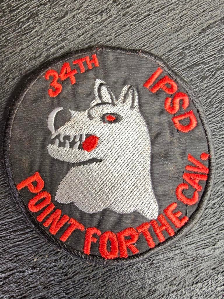 Patch 34th Infantry Platoon (Scout Dog) uit de Vietnamoorlog, Ophalen of Verzenden, Landmacht, Amerika, Embleem of Badge