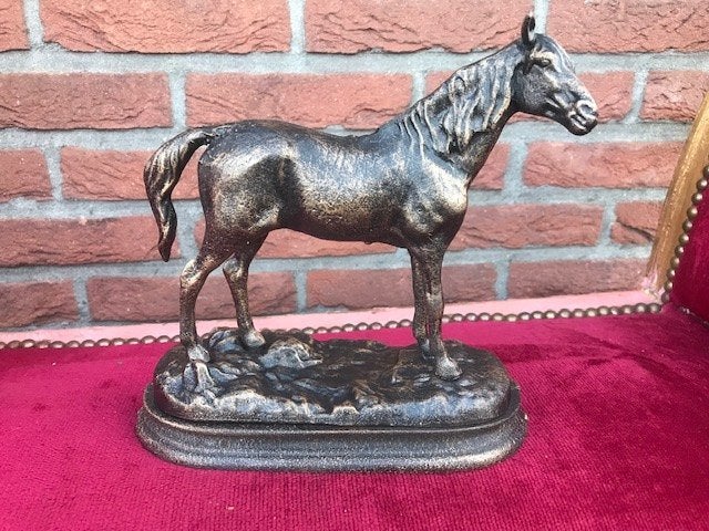 fraai metalen beeld van een PAARD, Ophalen of Verzenden, Handgemaakt, Metaal, Beeld