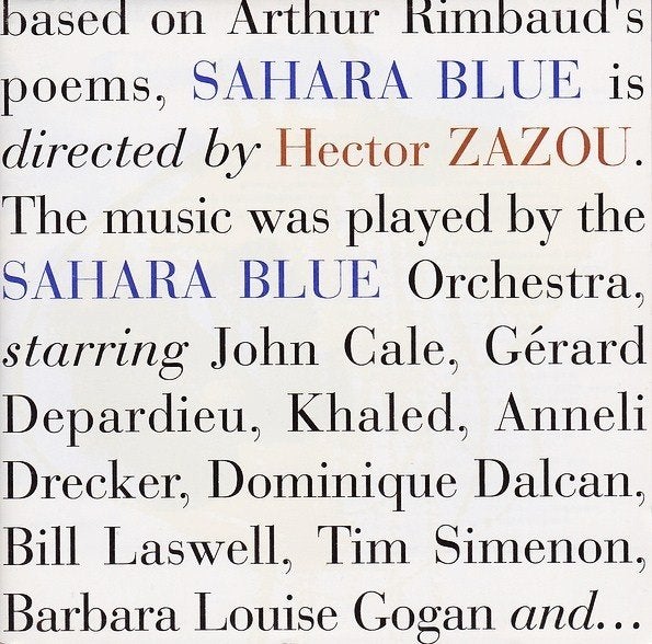 CD: Hector Zazou – Sahara Blue, Ophalen of Verzenden, Zo goed als nieuw