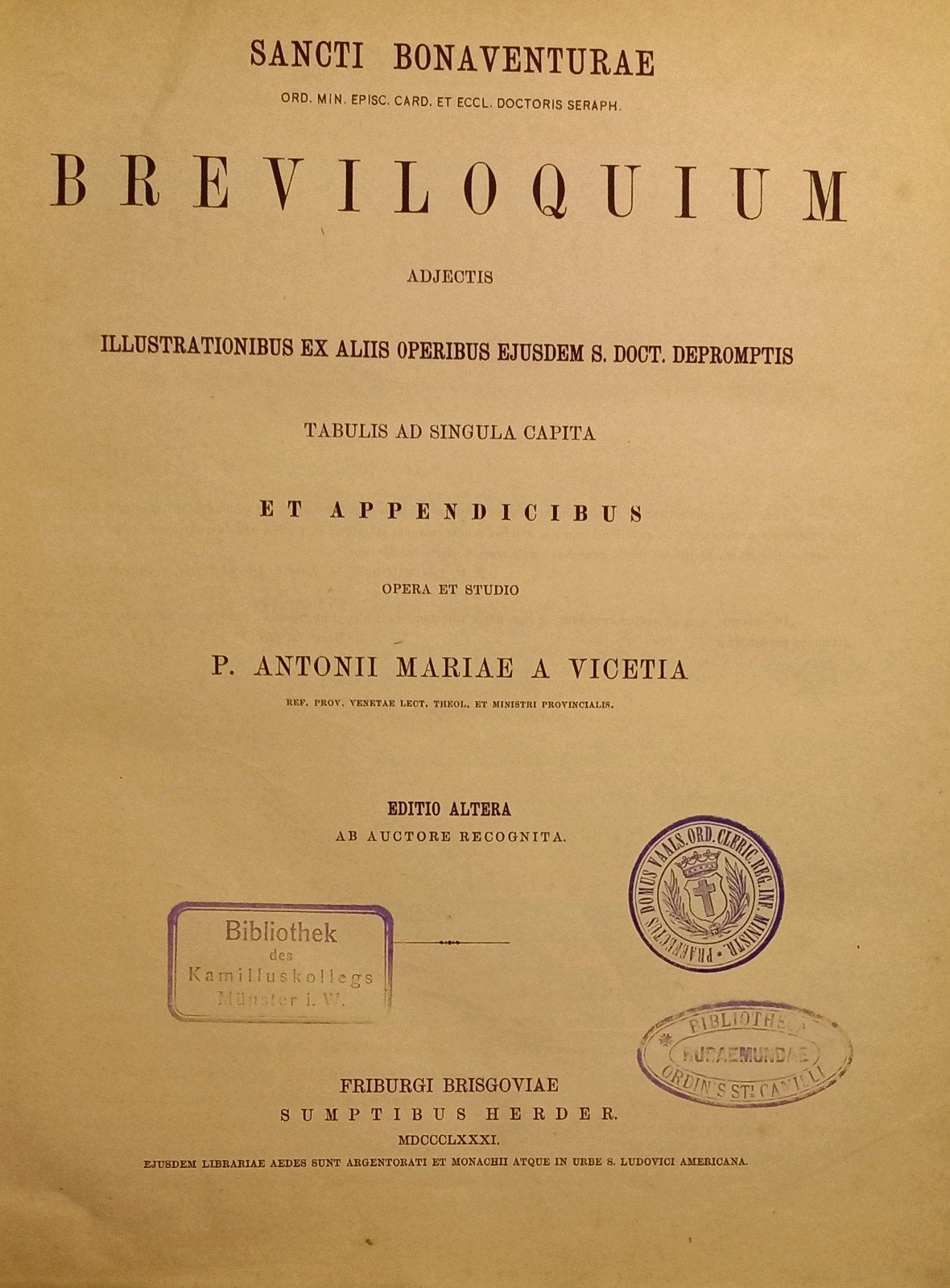 Breviloquium Sancti Bonaventurae - 1881 Editie, Boeken, Godsdienst en Theologie, Ophalen of Verzenden, Gelezen, Sancti Bonaventurae