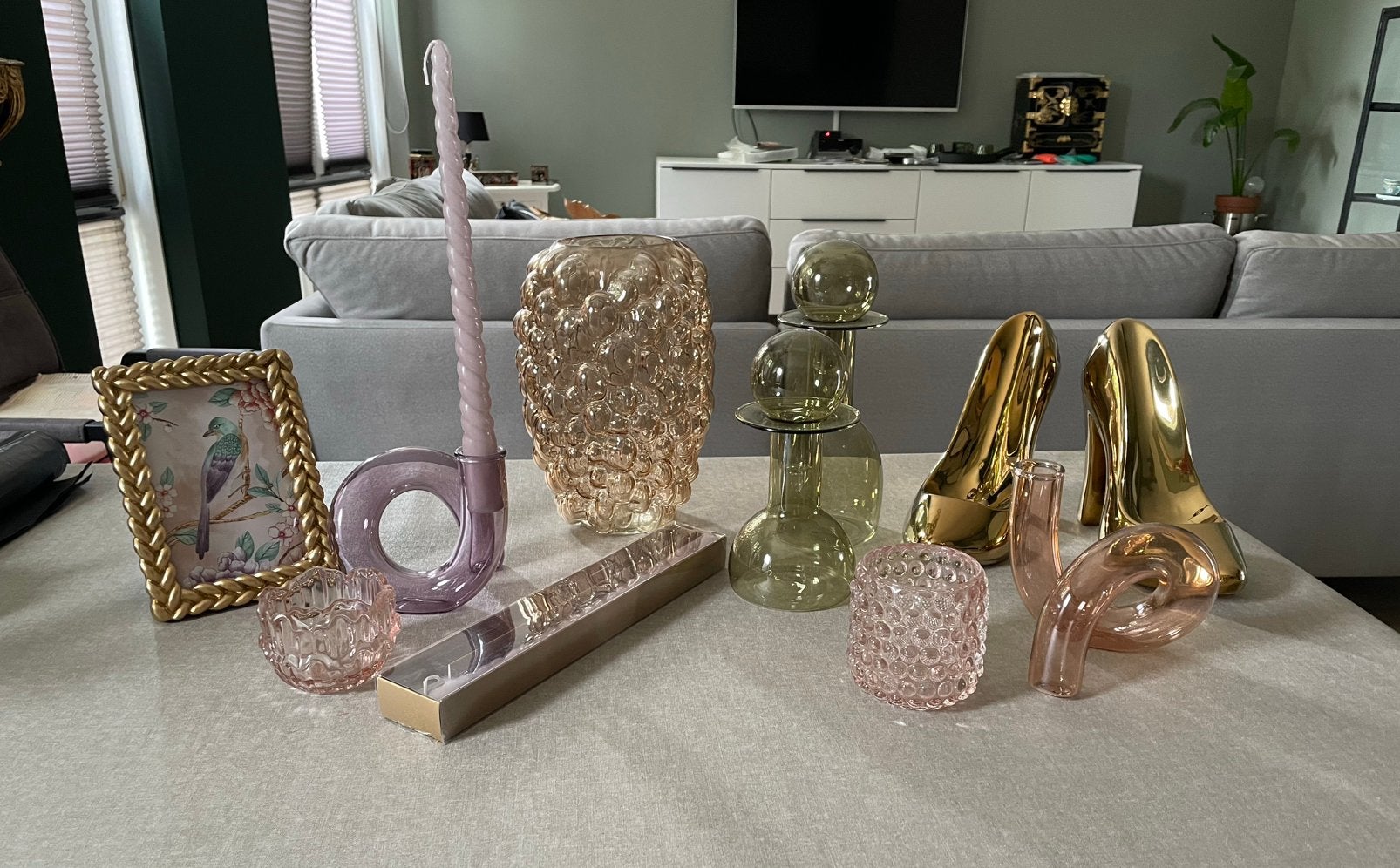Doos vol woondecoratie, Ophalen of Verzenden, Zo goed als nieuw, Glas
