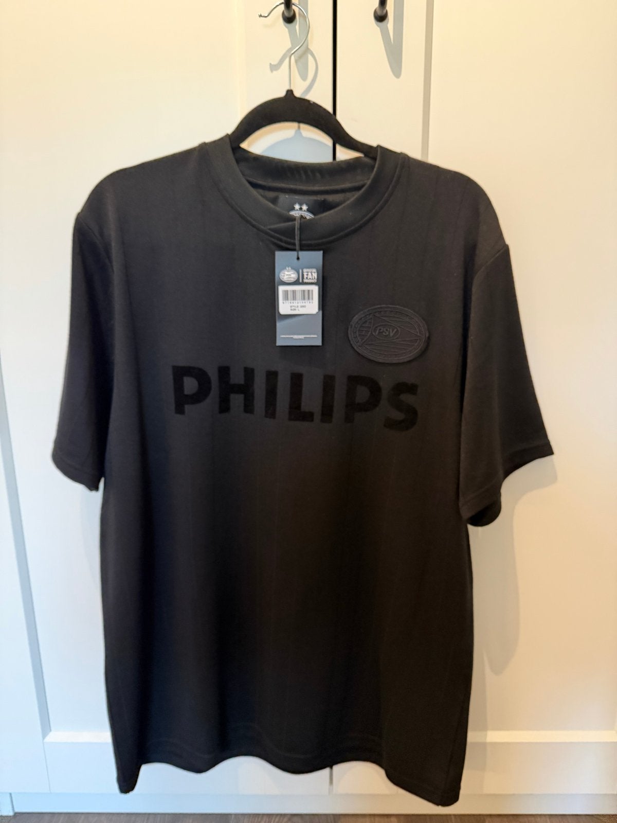 PSV Retro Shirt Zwart - Maat L, Ophalen of Verzenden, Zo goed als nieuw, Maat 42/44 (L), Zwart