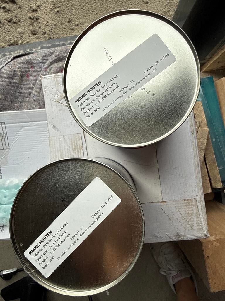 Flexa Strak op de Muur Binnen - Deep Red Terra (2x 1L), Ophalen, Nieuw, Verf, Minder dan 5 liter