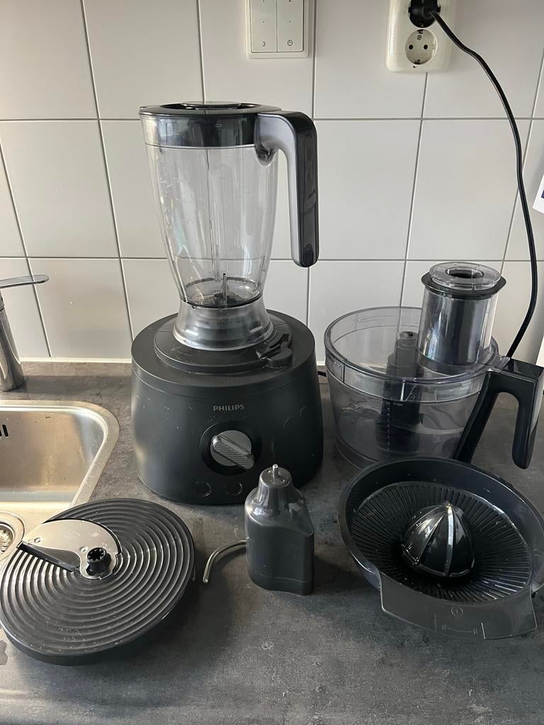 Philips HR7776 Keukenmachine met accessoires, Gebruikt, 3 snelheden of meer, Ophalen of Verzenden, 2 tot 3 liter