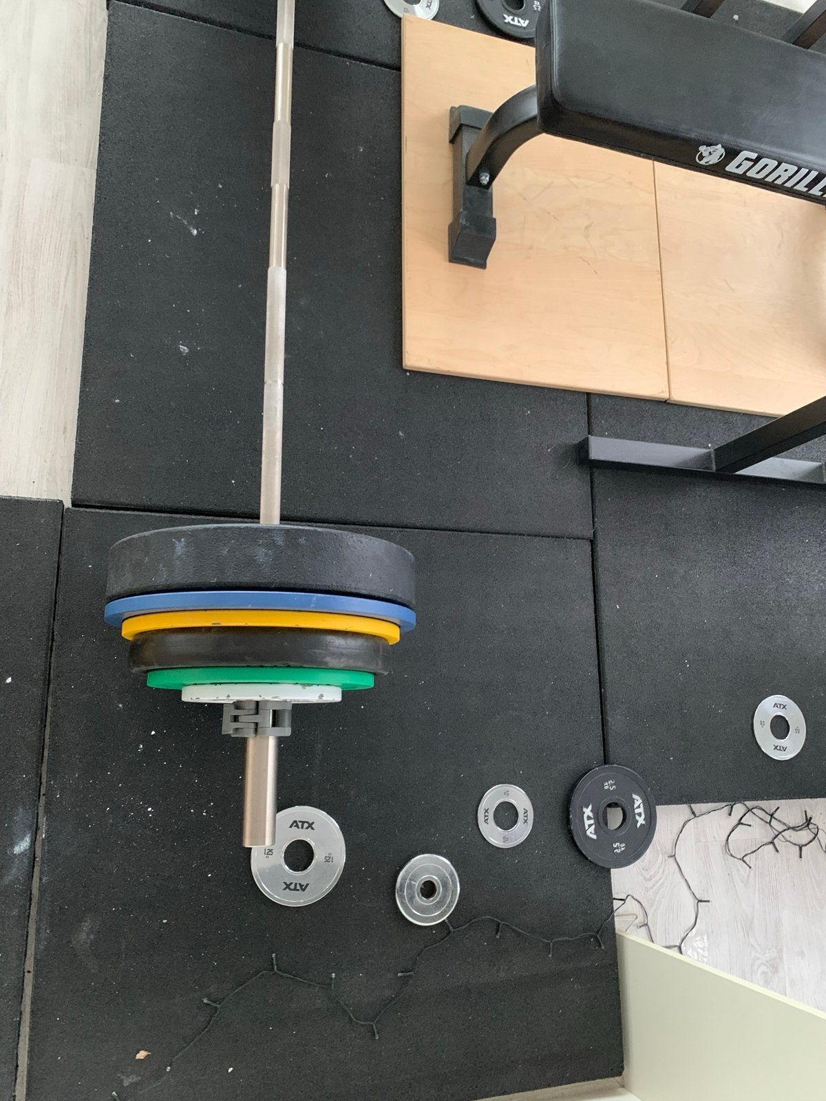 ATX Halterschijven en halterstang, Sport en Fitness, Ophalen, Zo goed als nieuw, Armen, Halterset