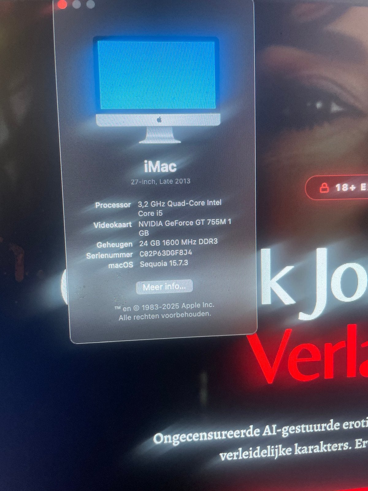 iMac 27 inch 2013 24 gb, Ophalen, Gebruikt, HDD en SSD, 32 GB