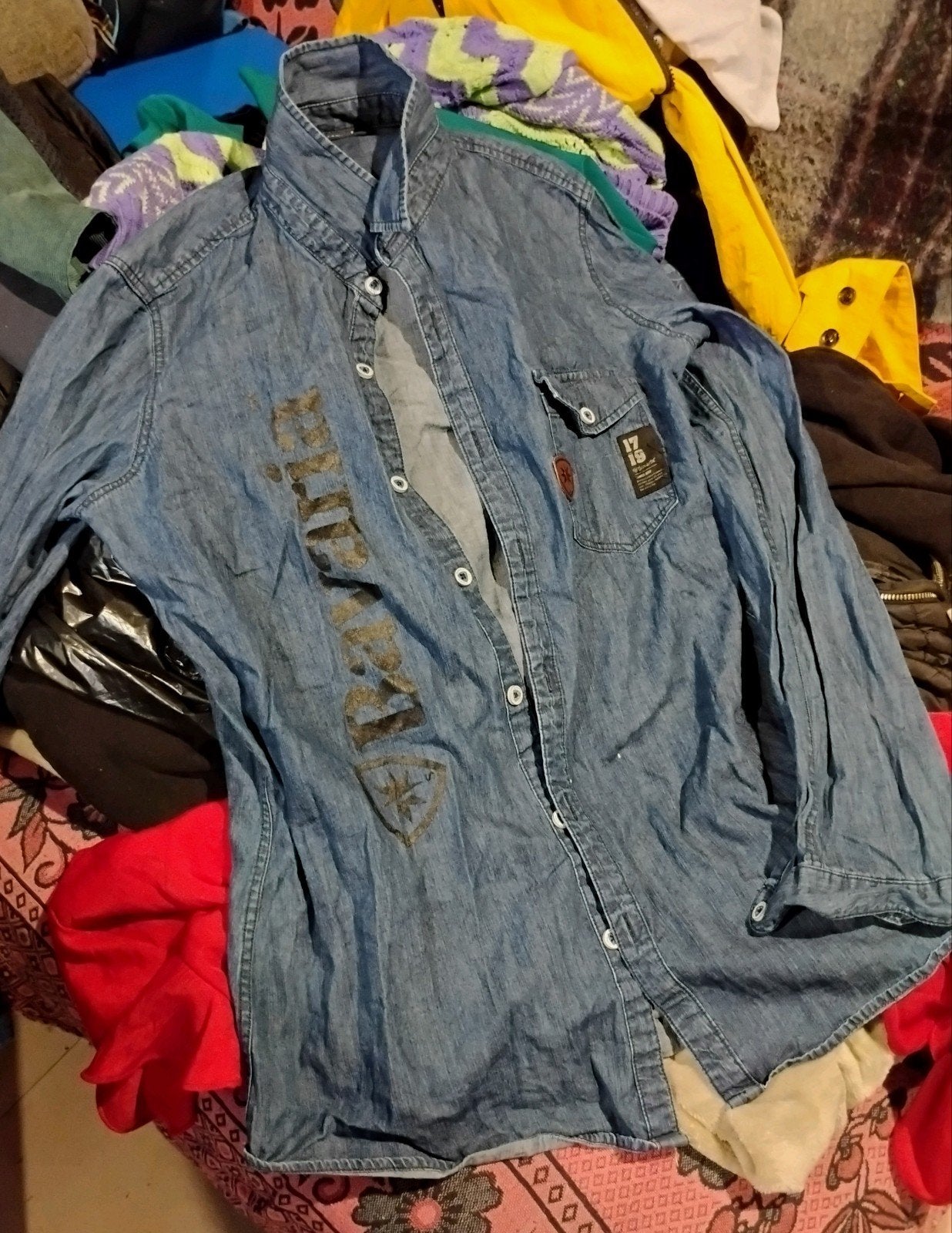 Bavaria spijkerblouse heren - Maat L, Bavaria, Blauw, Ophalen of Verzenden, Zo goed als nieuw
