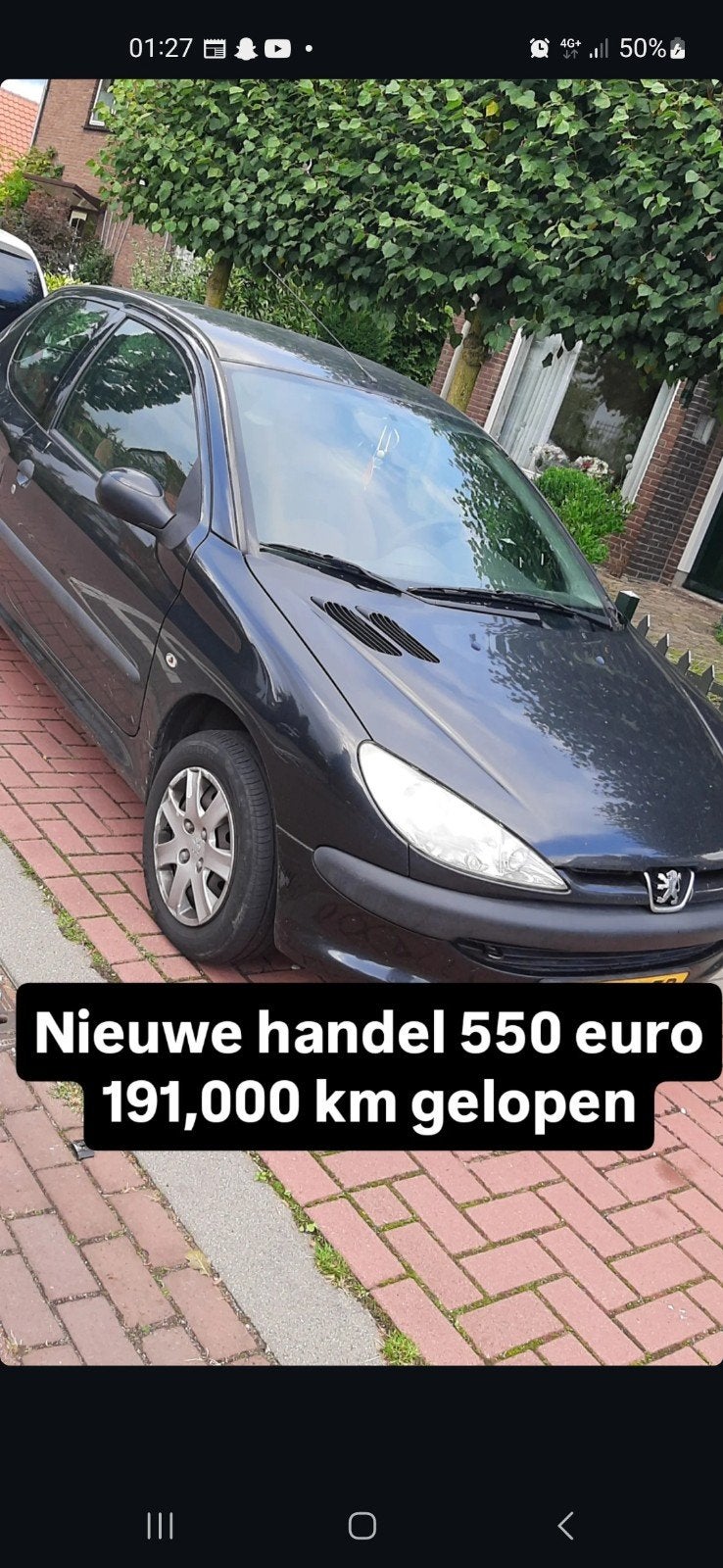 Peugeot 206 1.4 X-line 3D 2004 Zwart, Ophalen