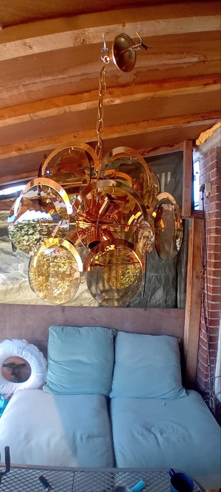 Vintage Vistosi stijl lamp - Zeer goede staat, E14 (klein), Ophalen of Verzenden, Zo goed als nieuw, Glas