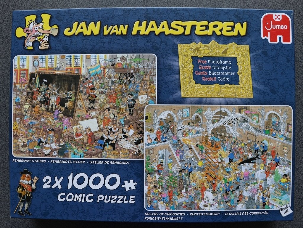 Jan van Haasteren: Rembrandts atelier / rariteitenkabinet, Ophalen of Verzenden, 500 t/m 1500 stukjes, Zo goed als nieuw, Legpuzzel