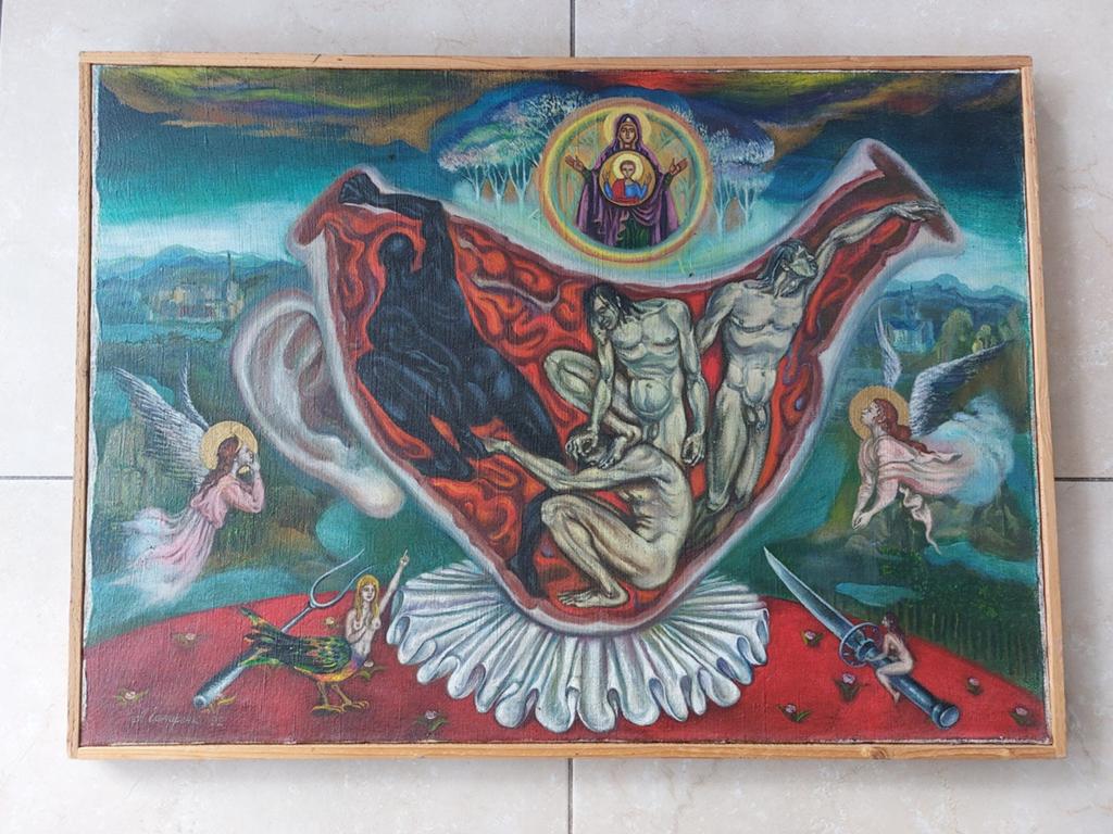 Olieverfschilderij Anna Goncharenko - Bardo Thödol (1992), Antiek en Kunst, Kunst | Schilderijen | Klassiek, Ophalen
