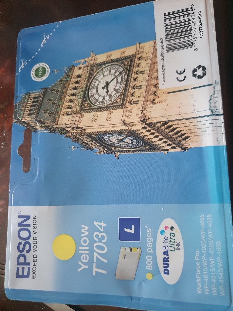 Epson T7034 Gele Inktcartridge - Nieuw, Ophalen of Verzenden, Nieuw, Cartridge, Epson