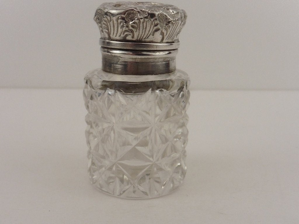 Parfumflesje met zilveren dop                           D134, Verzamelen, Gebruikt, ., Ophalen of Verzenden, .