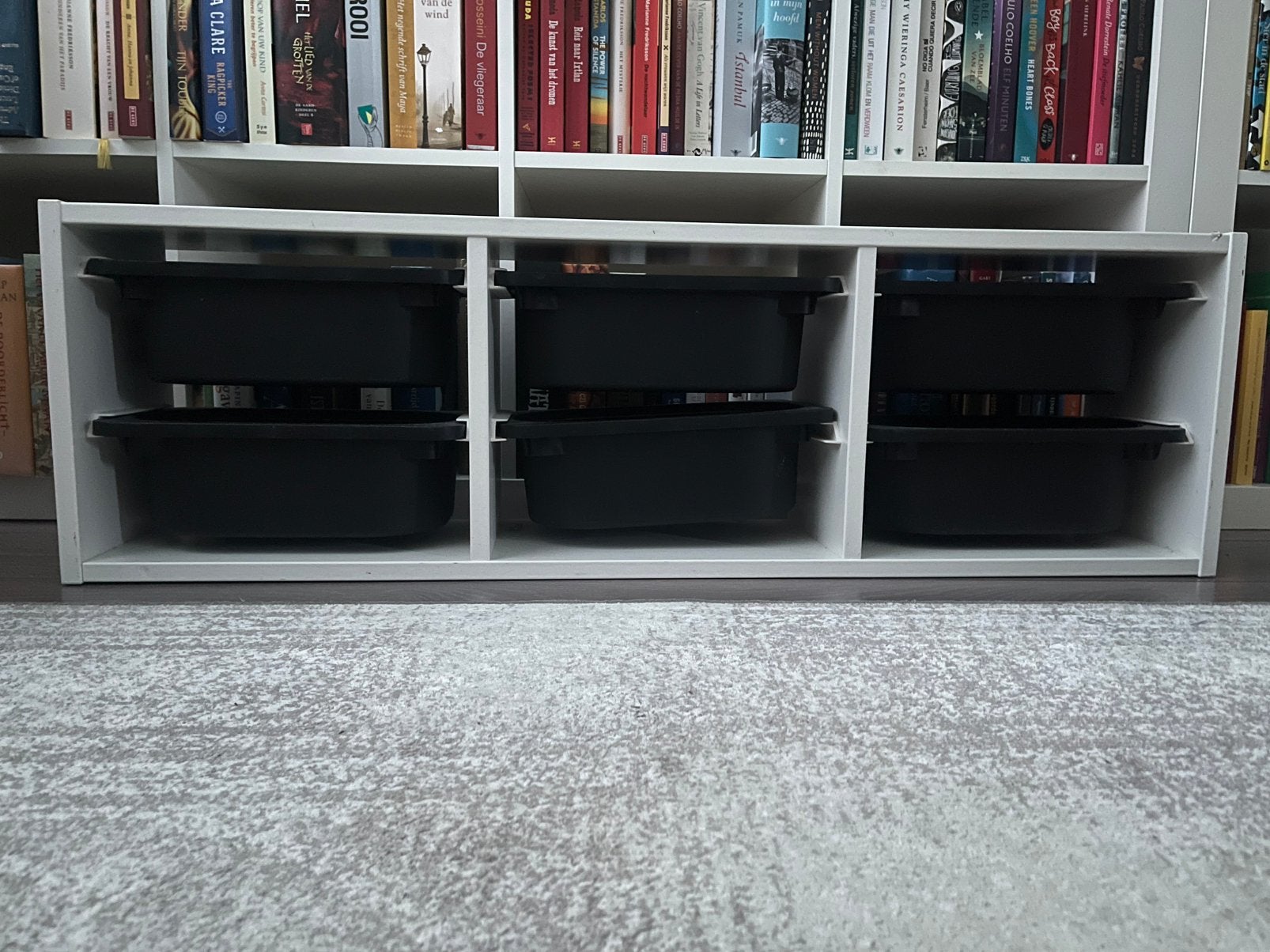 Ikea Trofast wandopberger met zwarte bakken, Huis en Inrichting, Kasten | Boekenkasten, Ophalen, Gebruikt, 25 tot 50 cm, Minder dan 100 cm