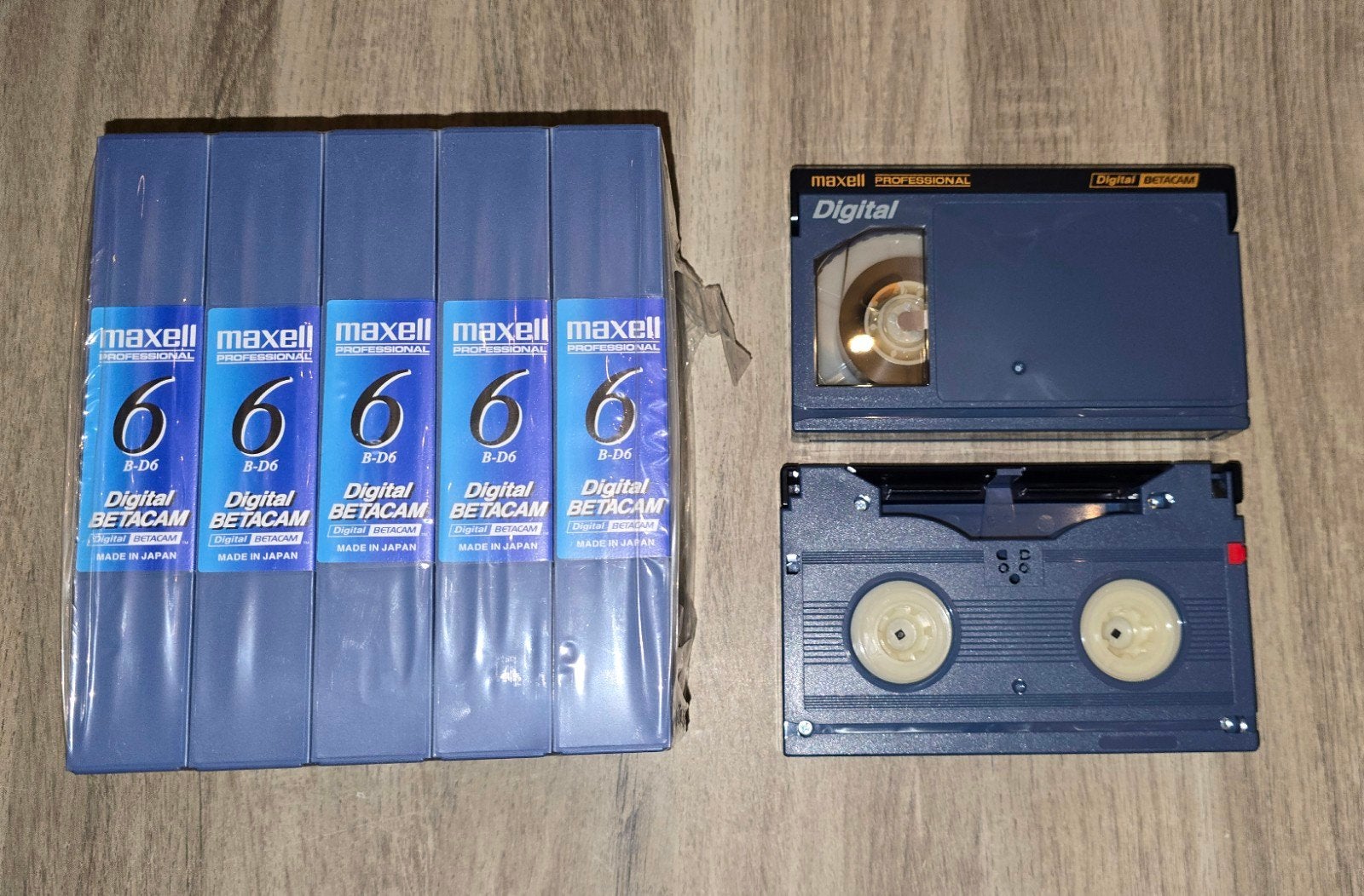 5 x New Maxell BD-6CN Six Min.Digital Betacam Cassette, Ophalen of Verzenden, Nieuw, Videoband