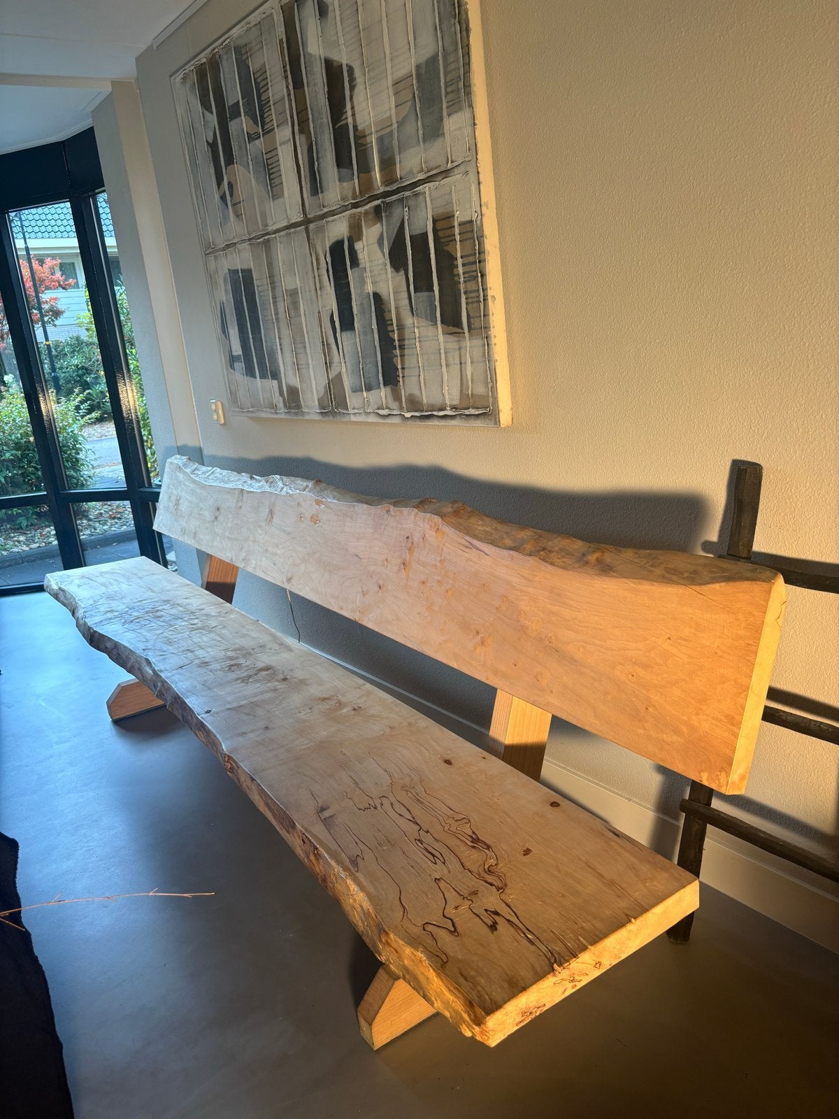 Boomstam bank 300 cm van esdoorn hout, Ophalen