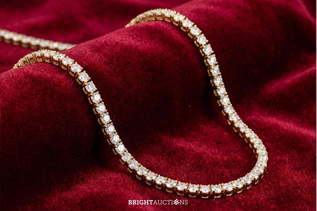 Witgouden tennisarmband met briljant geslepen diamanten van, Diamant, Niet ingevuld, Nieuw, Met edelsteen