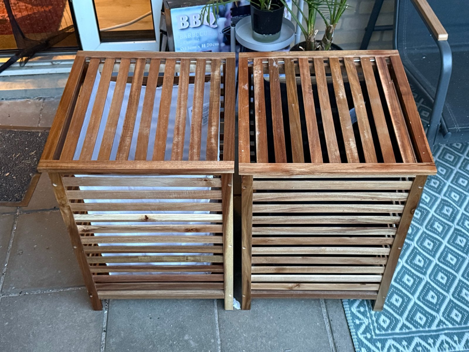 Twee houten wasmanden, Huis en Inrichting, Ophalen, Zo goed als nieuw