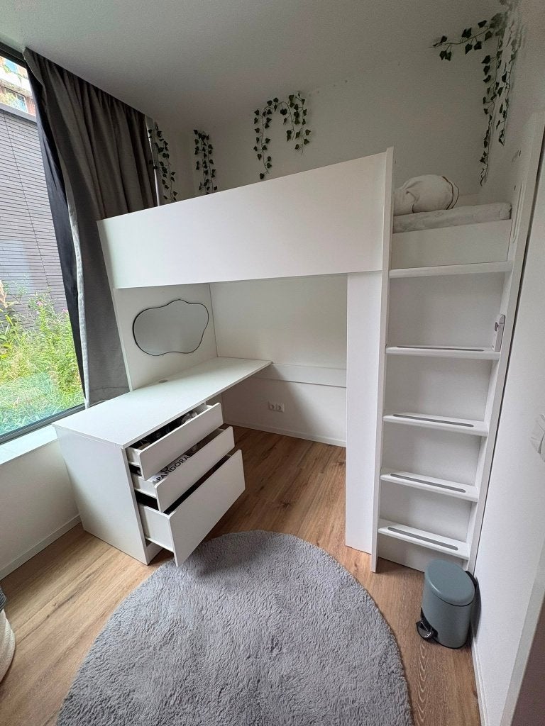SMÅSTAD Hoogslaper met bureau / Bunkbed with desk, Huis en Inrichting, Ophalen, Gebruikt, Eenpersoons, 200 cm
